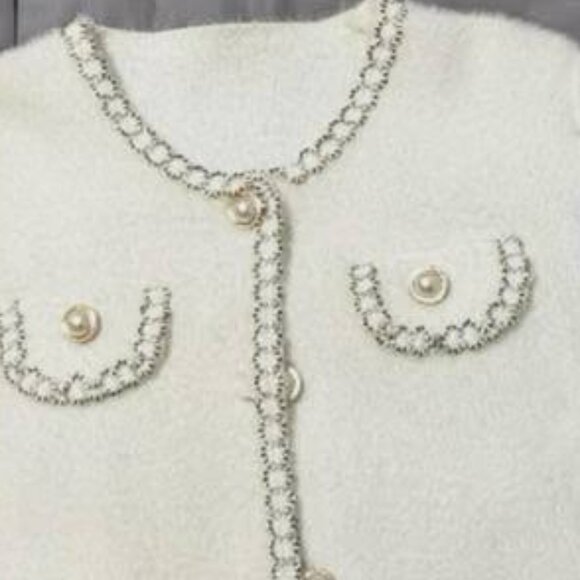 White Button Front Cardigan - Picture 2 of 4